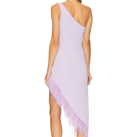 NWOT Amanda Uprichard X Revolve Viera Women's Lavender Feather Dress Small - Picture 3 of 12